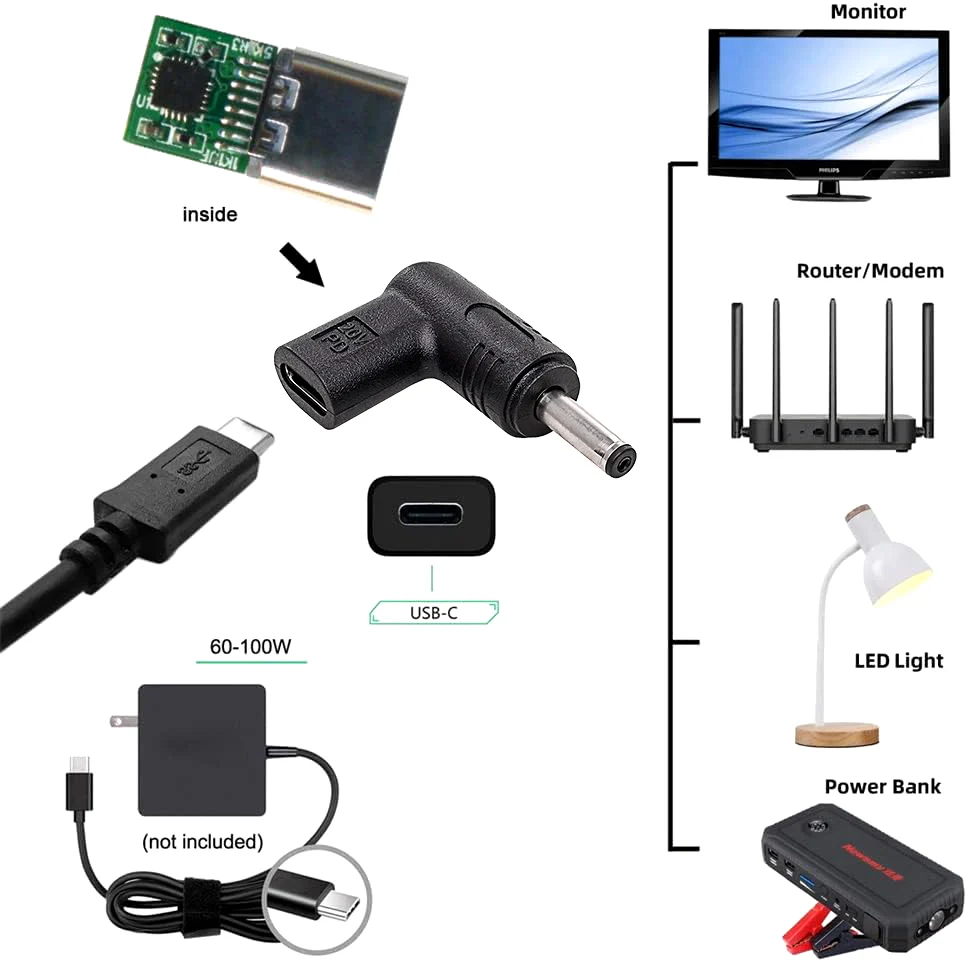 TECPHILE - 100W Type C Female to Asus Laptop Adapter - Image 4