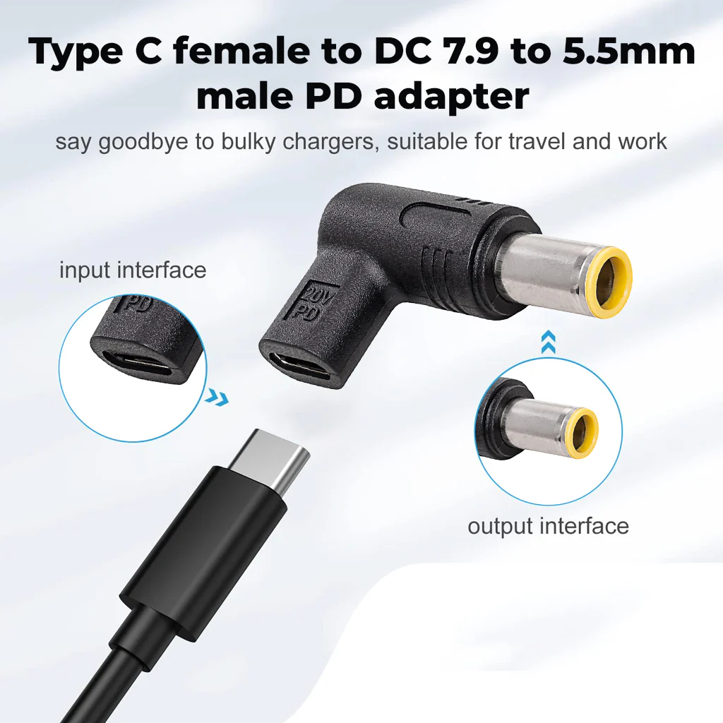 TECPHILE - 100W Type C Female to Lenovo Laptop Adapter - Image 7