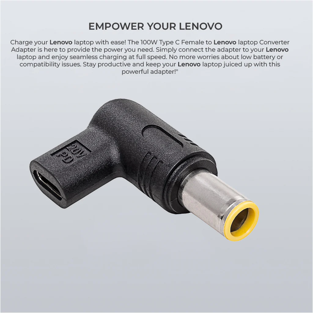 TECPHILE - 100W Type C Female to Lenovo Laptop Adapter - Image 8