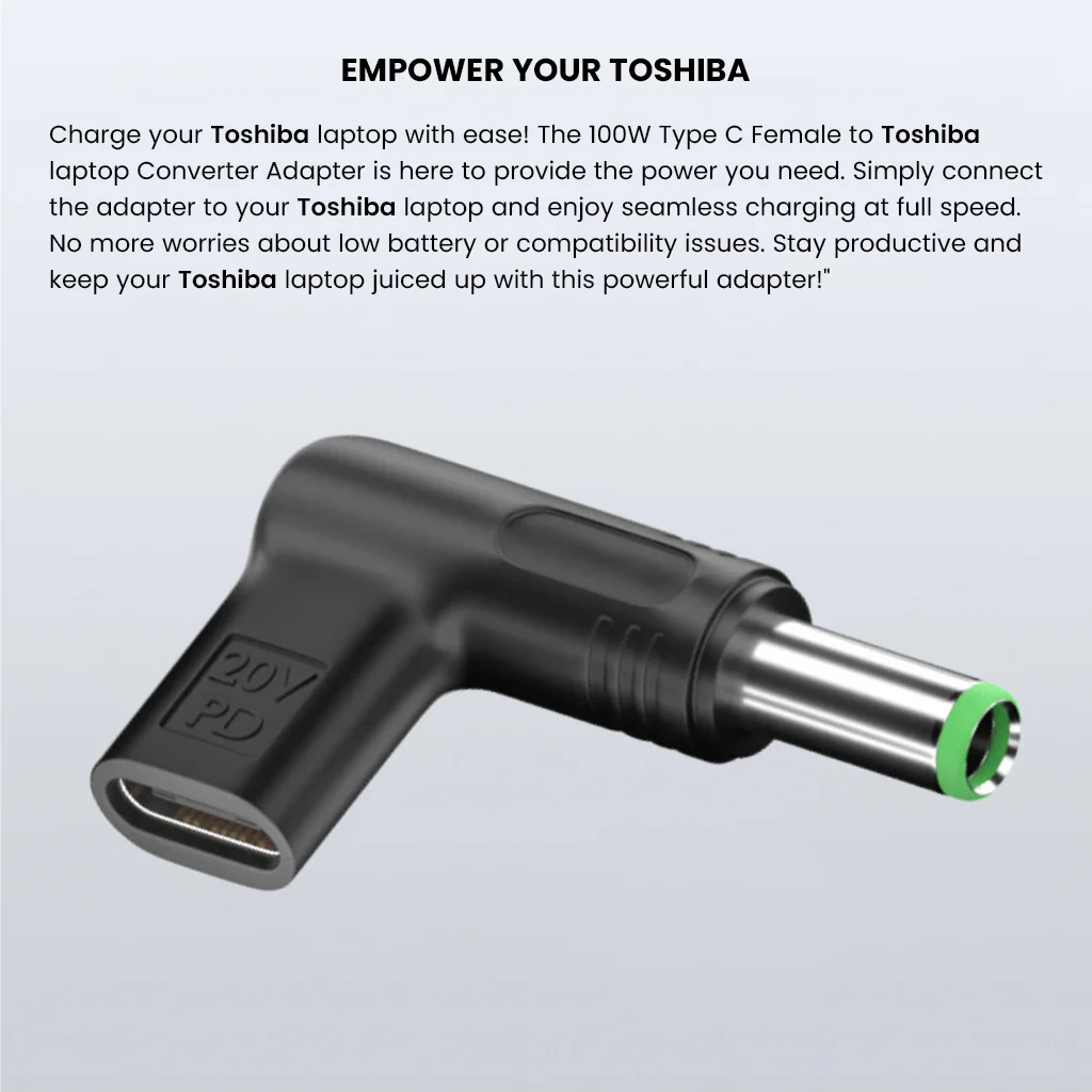 TECPHILE - 100W Type C Female to TOSHIBA Laptop Adapter - Image 11