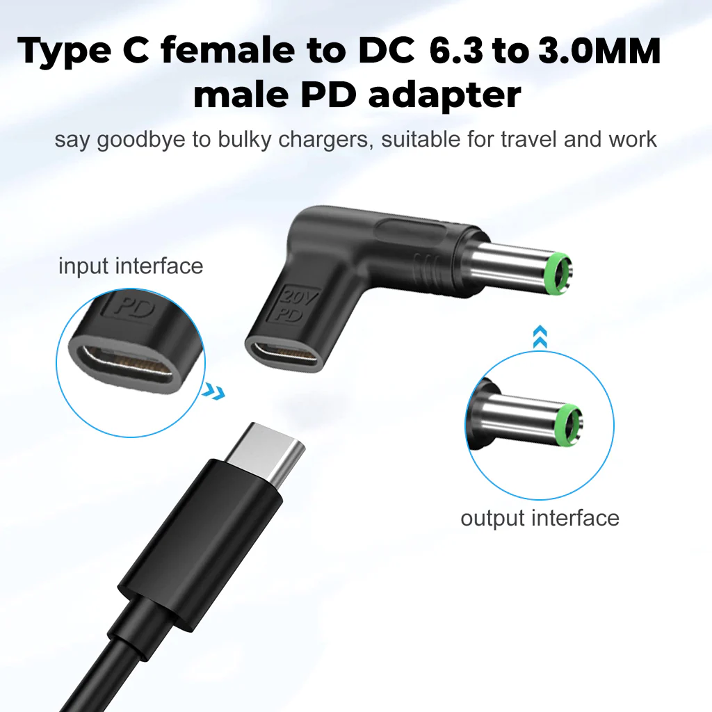 TECPHILE - 100W Type C Female to TOSHIBA Laptop Adapter - Image 7