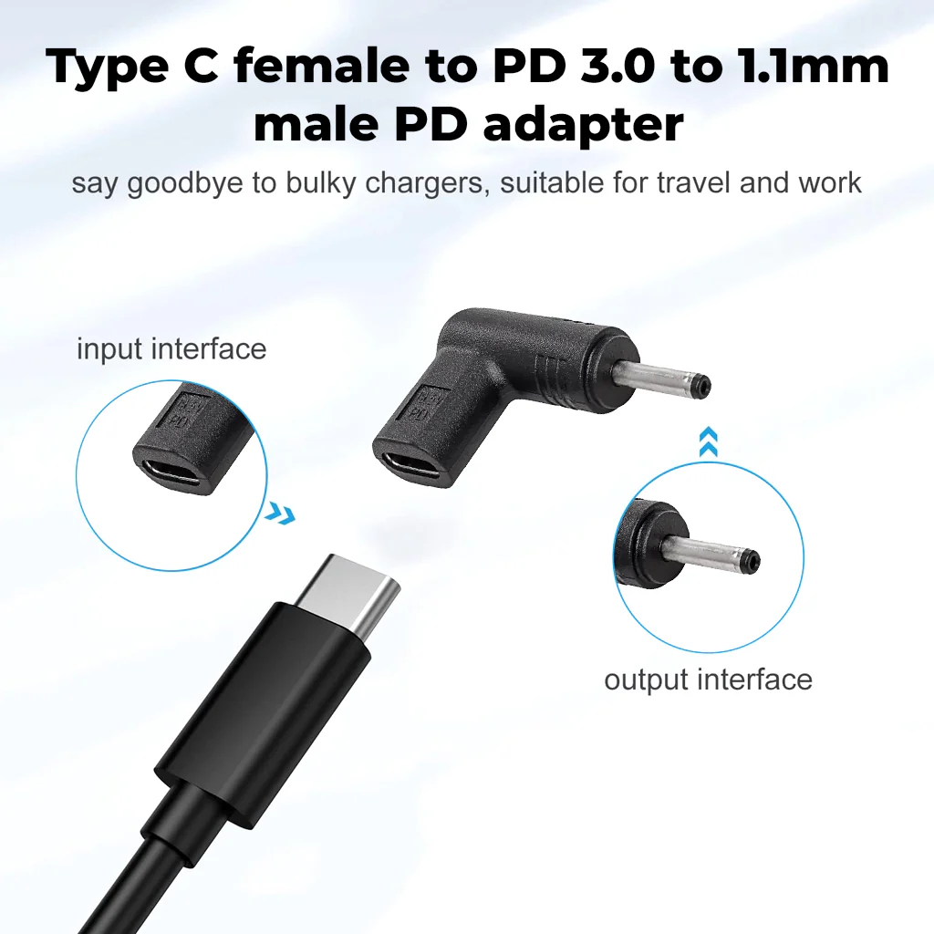 TECPHILE 100W Type C to Female Acer/ Asus/ Samsung Laptop Adapter - Image 2