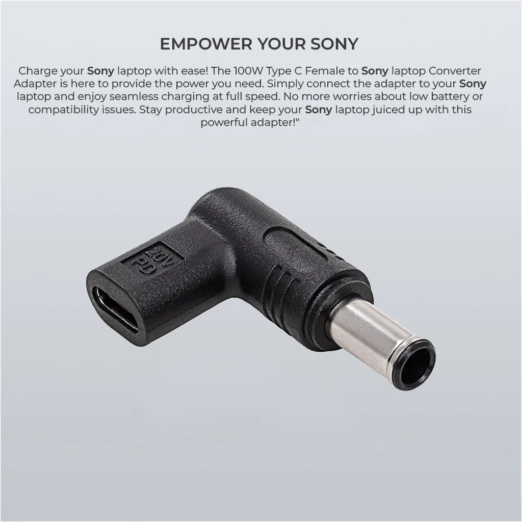TECPHILE - 100W Type C to Sony Laptop Adapter - Image 3