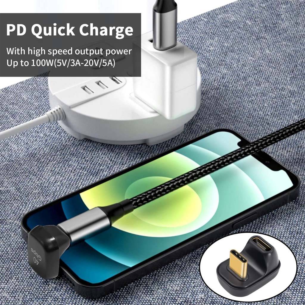 TECPHILE - 100W U-Shape Type-C to USB C Adapter - Image 2