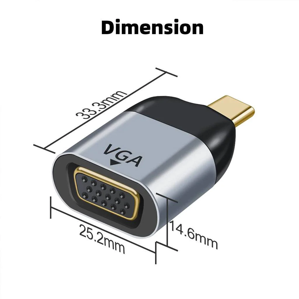 TECPHILE 1080p VGA to Type-C Convertor - Image 9