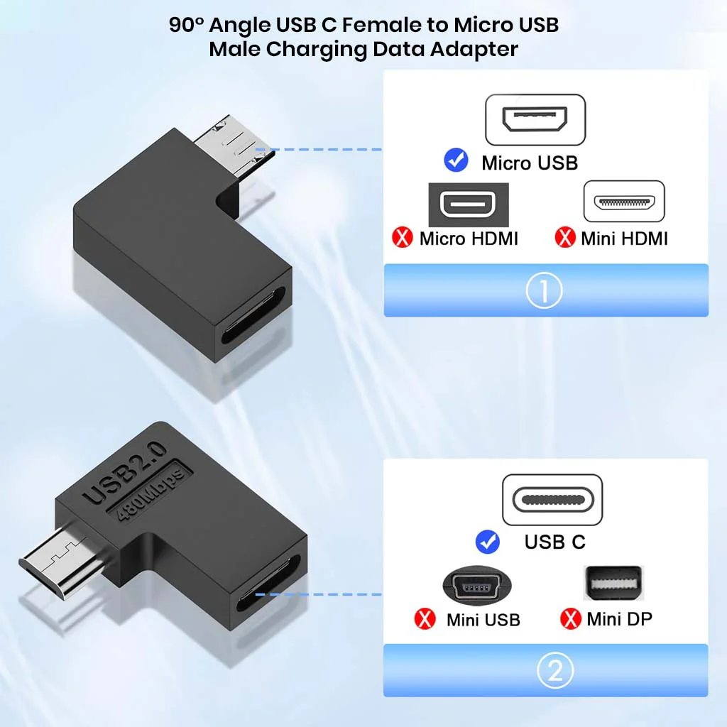 TECPHILE- 10W Type-C Female to Micro Male Adapter Converter - Image 2