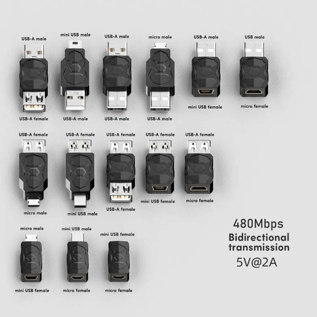 TECPHILE - 14 in 1 USB/ Micro OTG Male to Female Adapter Converter Set - Image 2