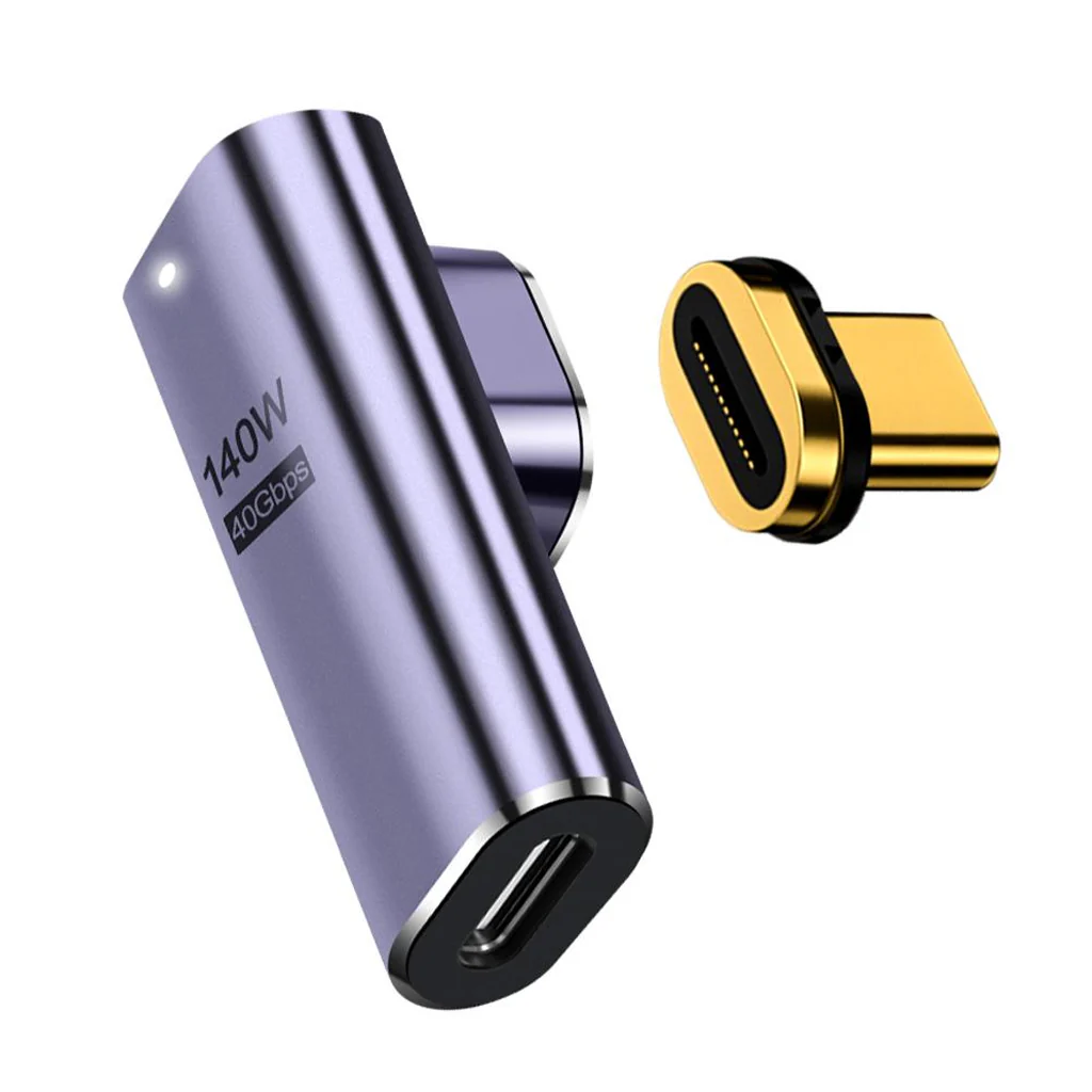 TECPHILE - 140W 40Gbps Type C Female to Type C Male Magnetic Adapter