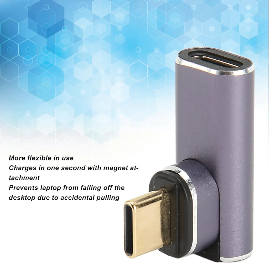 TECPHILE - 140W 40Gbps Type C Female to Type C Male Magnetic Adapter - Image 10