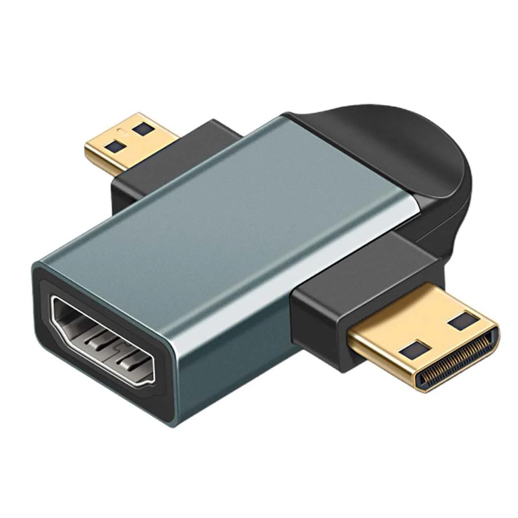TECPHILE -  2-in-1 HD Mini HDMI/Micro HDMI to HDMI Female Adapter