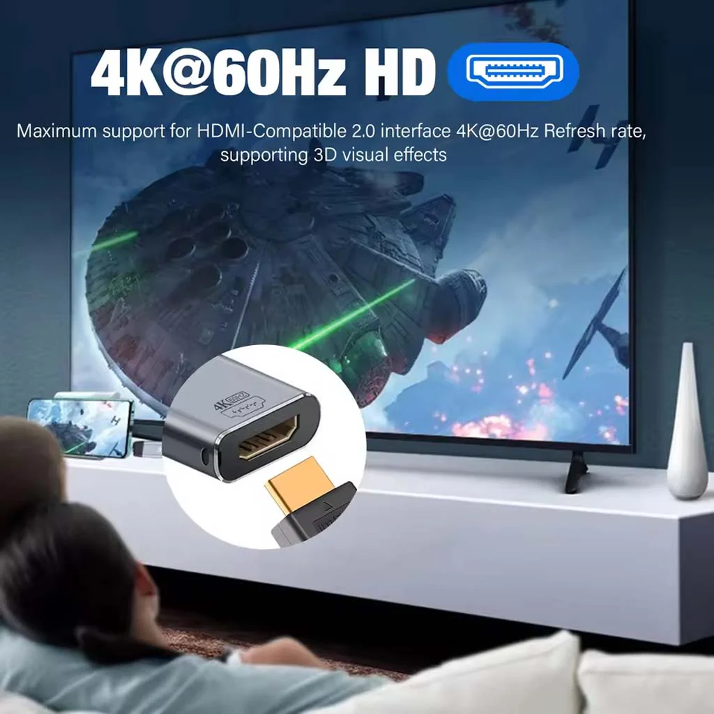 TECPHILE - 2-in-1 Type-C Male to HDMI 2.0 + Type-C 100W PD Female Adapter - Image 4