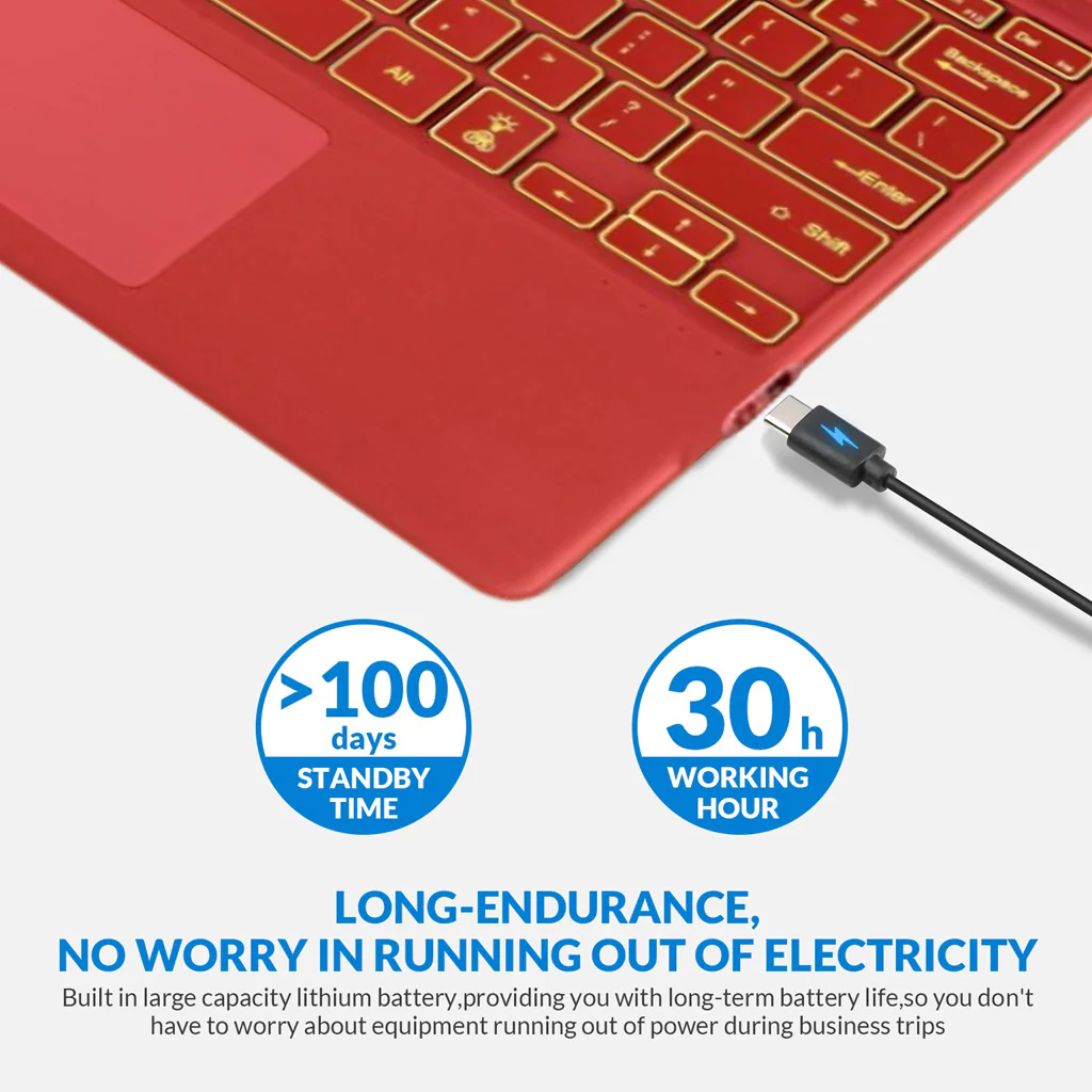 TECPHILE - 2098D Wireless Keyboard for Surface Pro 11/10/X/9/8 - Image 10