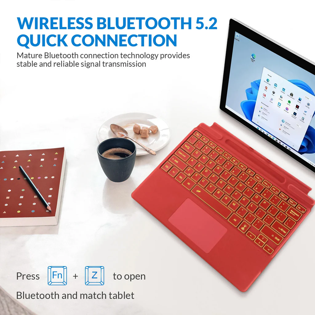 TECPHILE - 2098D Wireless Keyboard for Surface Pro 11/10/X/9/8 - Image 12