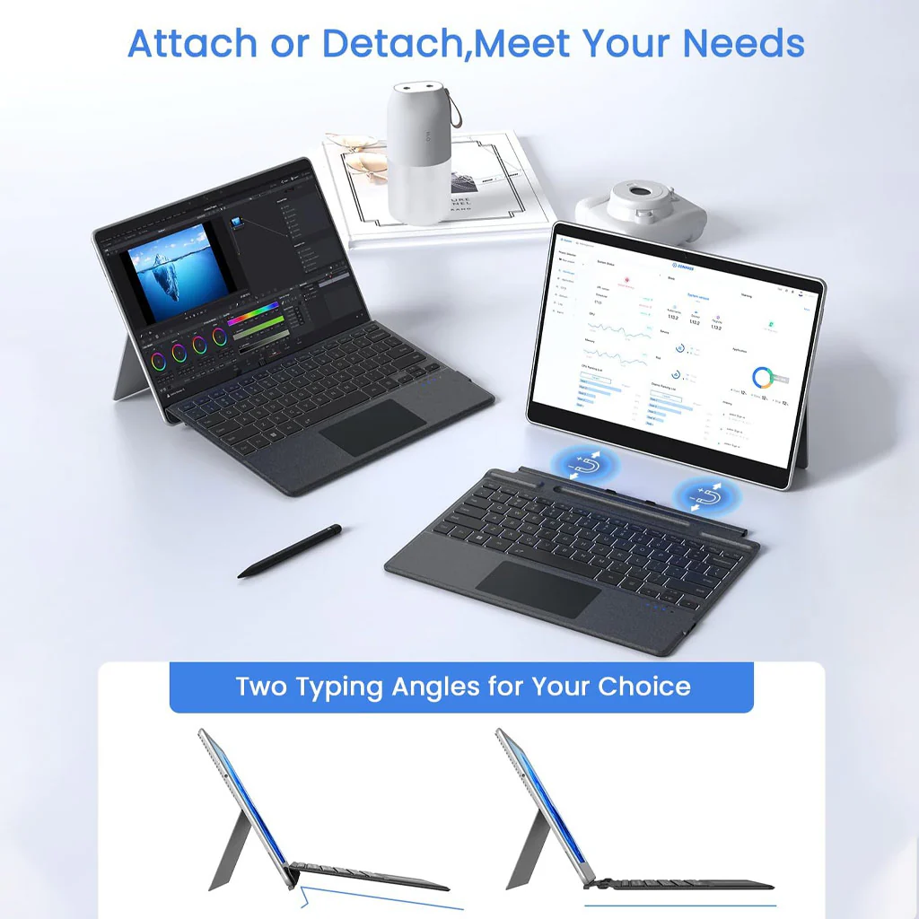 TECPHILE - 2098D Wireless Keyboard for Surface Pro 11/10/X/9/8 - Image 2