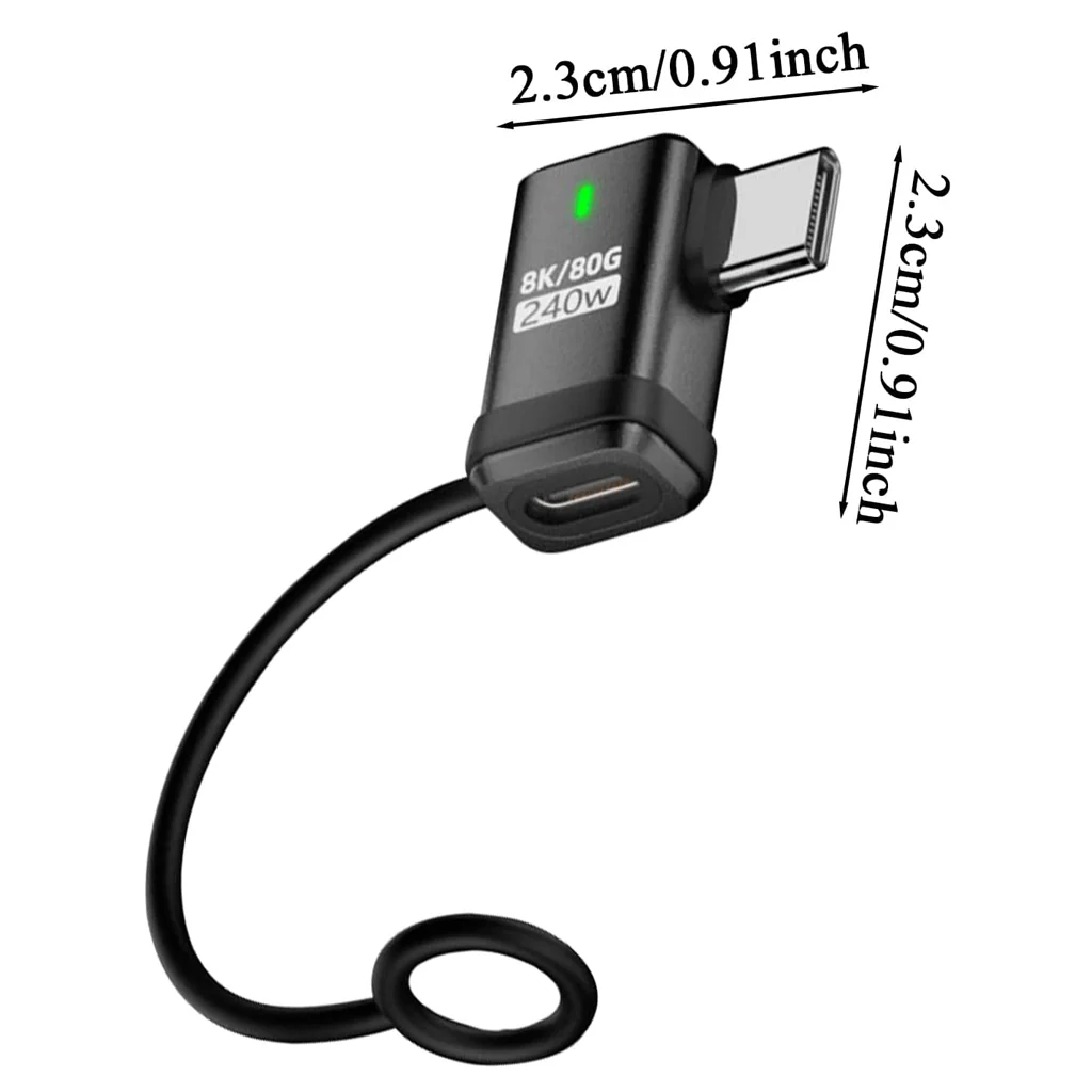 TECPHILE 240W Type-C Male to USB-C Female Adapter - Image 10