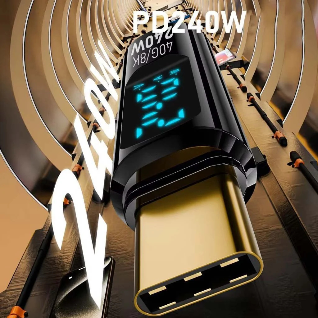 TECPHILE- 240W Type C to Type C Adapter with LED Display - Image 2