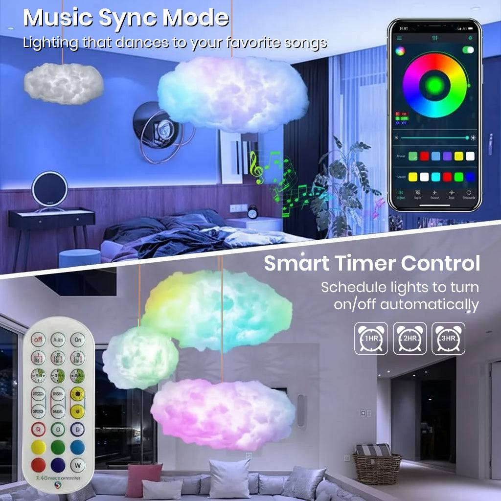 TECPHILE -  3D Customizable DIY Cloud Light with App & Remote Control - Image 3