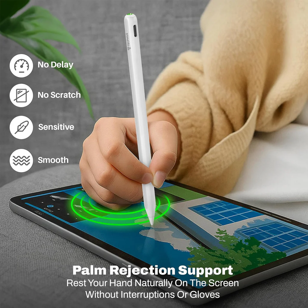 TECPHILE- 494 New Bluetooth iPad Pencil for 2018 & Later Models with Dual Charging - Image 3