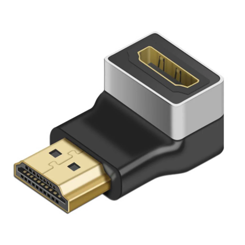 TECPHILE - 4K HDMI Male to HDMI Female 90° Right Angle Adapter