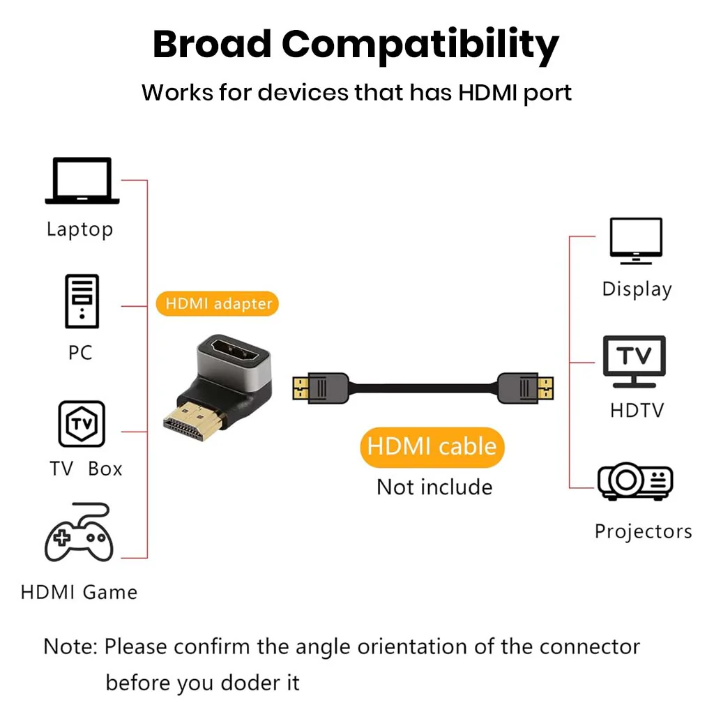 TECPHILE - 4K HDMI Male to HDMI Female 90° Right Angle Adapter - Image 8