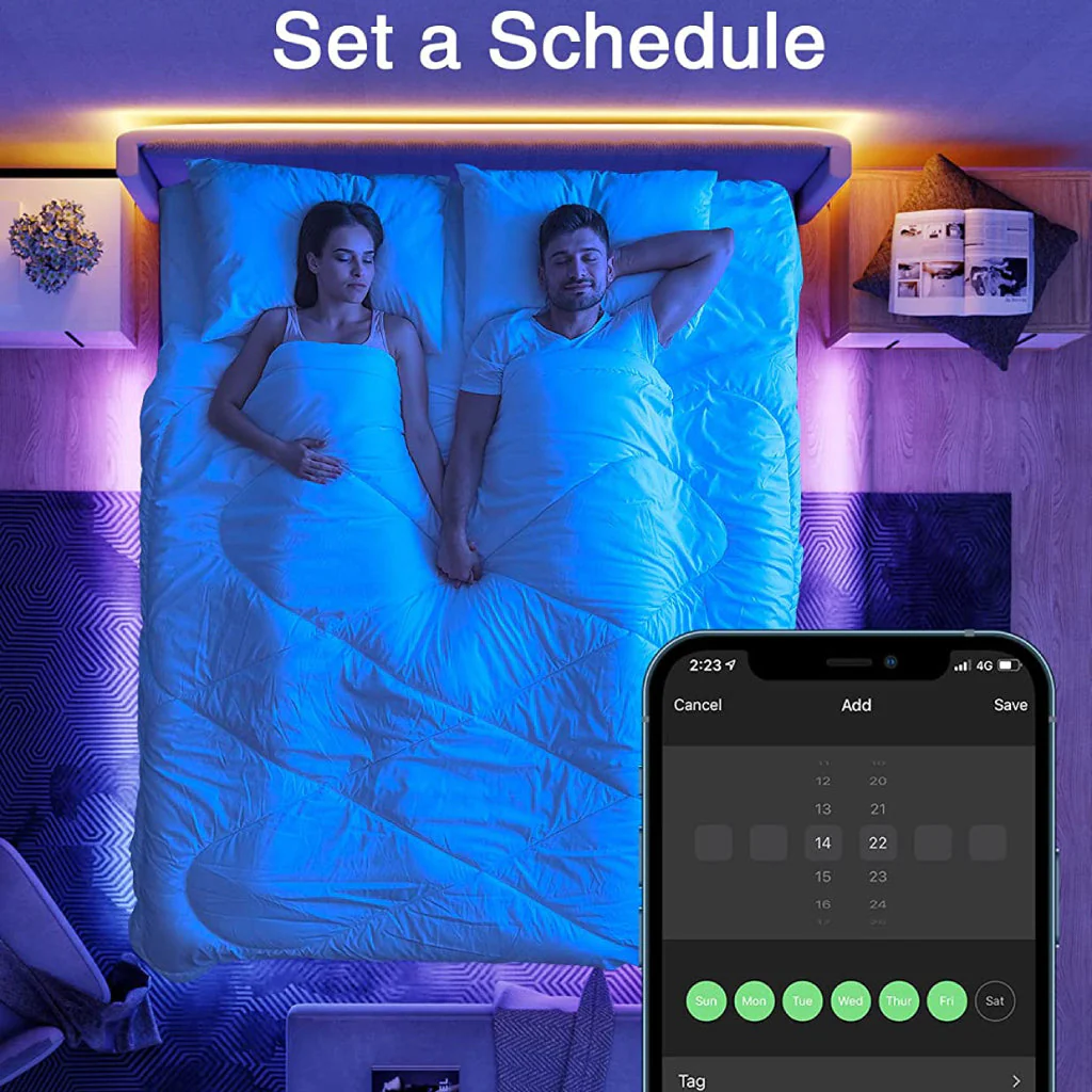 TECPHILE - 5050 60L RGB Smart LED Strip Light with Controller - Image 7
