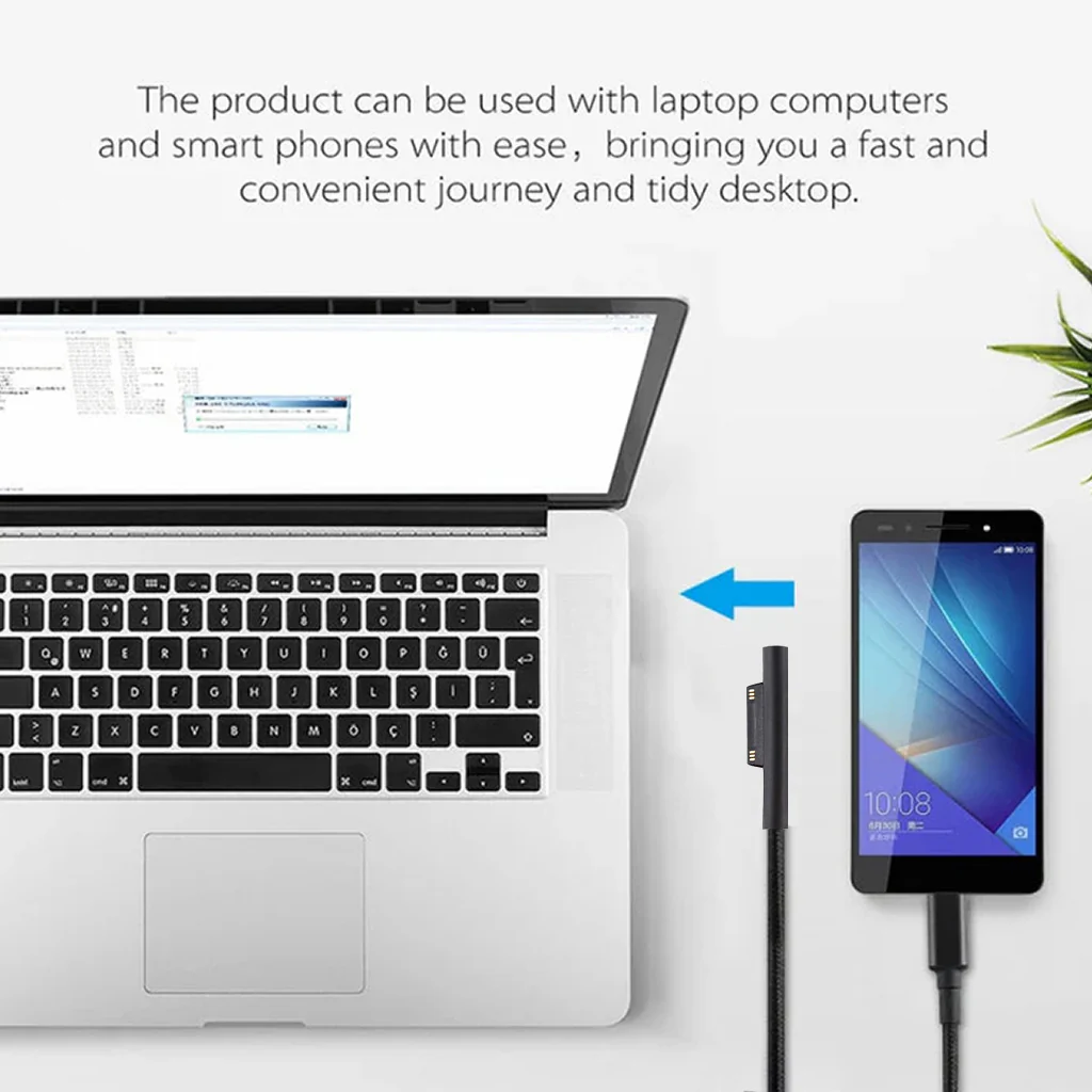 TECPHILE 100W Type-C PD Charging Cable for Surface Pro/ Book / Go - Image 8