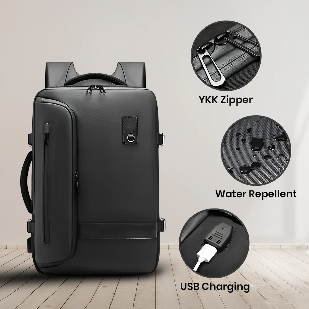 TECPHILE - 8081 Airpack Travel Vacuum Backpack Laptop Bag for Men 22L-45L Expandable - Image 12