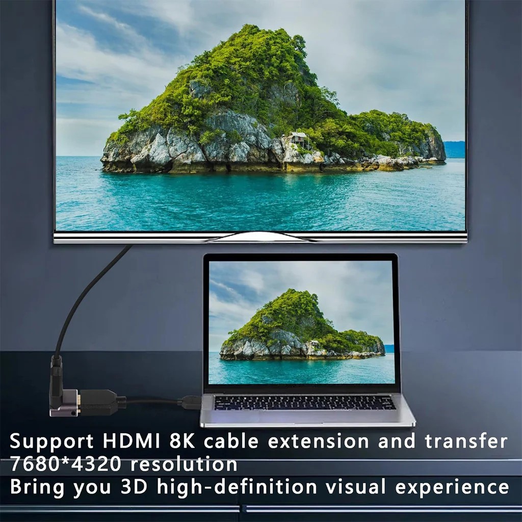 TECPHILE- 8K Micro HDMI to HDMI L-Shaped Adapter - Image 3