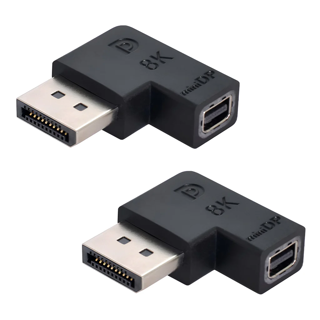 TECPHILE- 8K Mini DisplayPort Female to DisplayPort Male Adapter 90° Angled - Image 11
