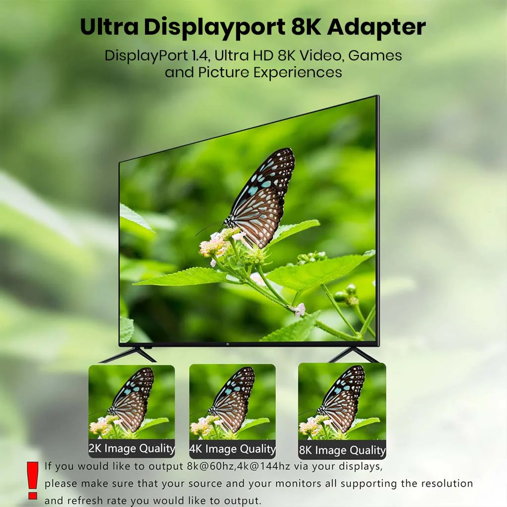 TECPHILE- 8K Mini DisplayPort Female to DisplayPort Male Adapter 90° Angled - Image 5