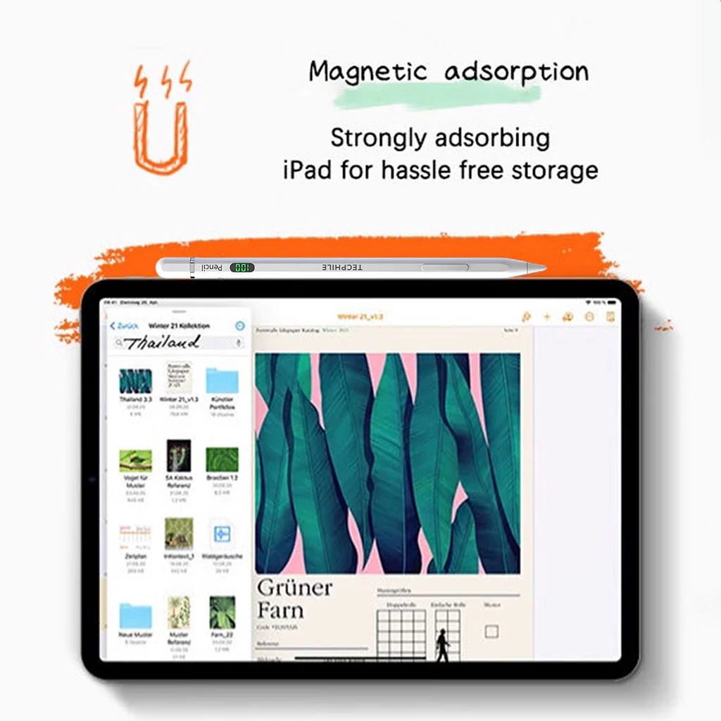 TECPHILE BP26 iPad Pencil with LED Display, Palm Rejection & Tilt Sensitivity - Image 13