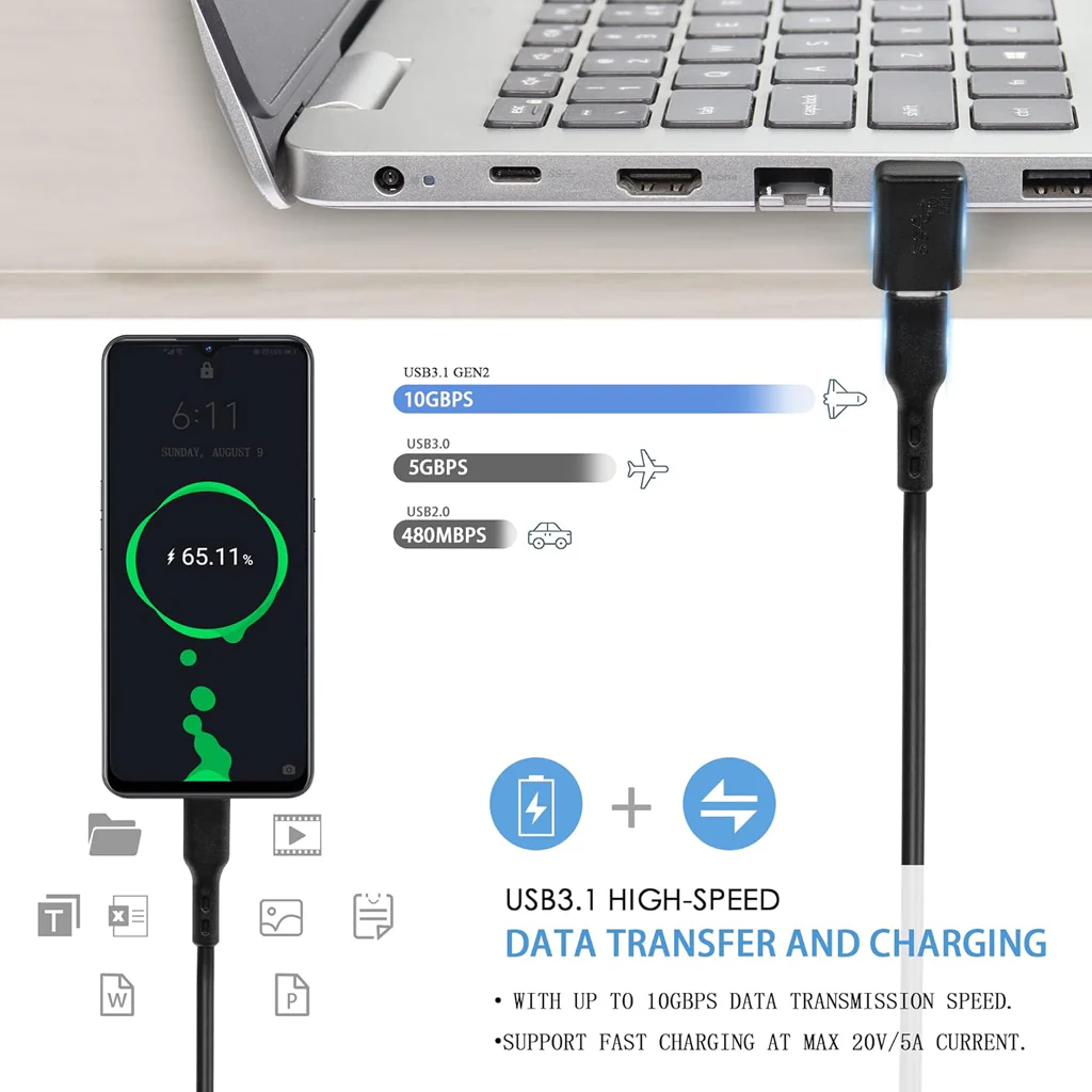 TECPHILE - CA2 USB-C Female to USB-A Male OTG Adapter - Image 2