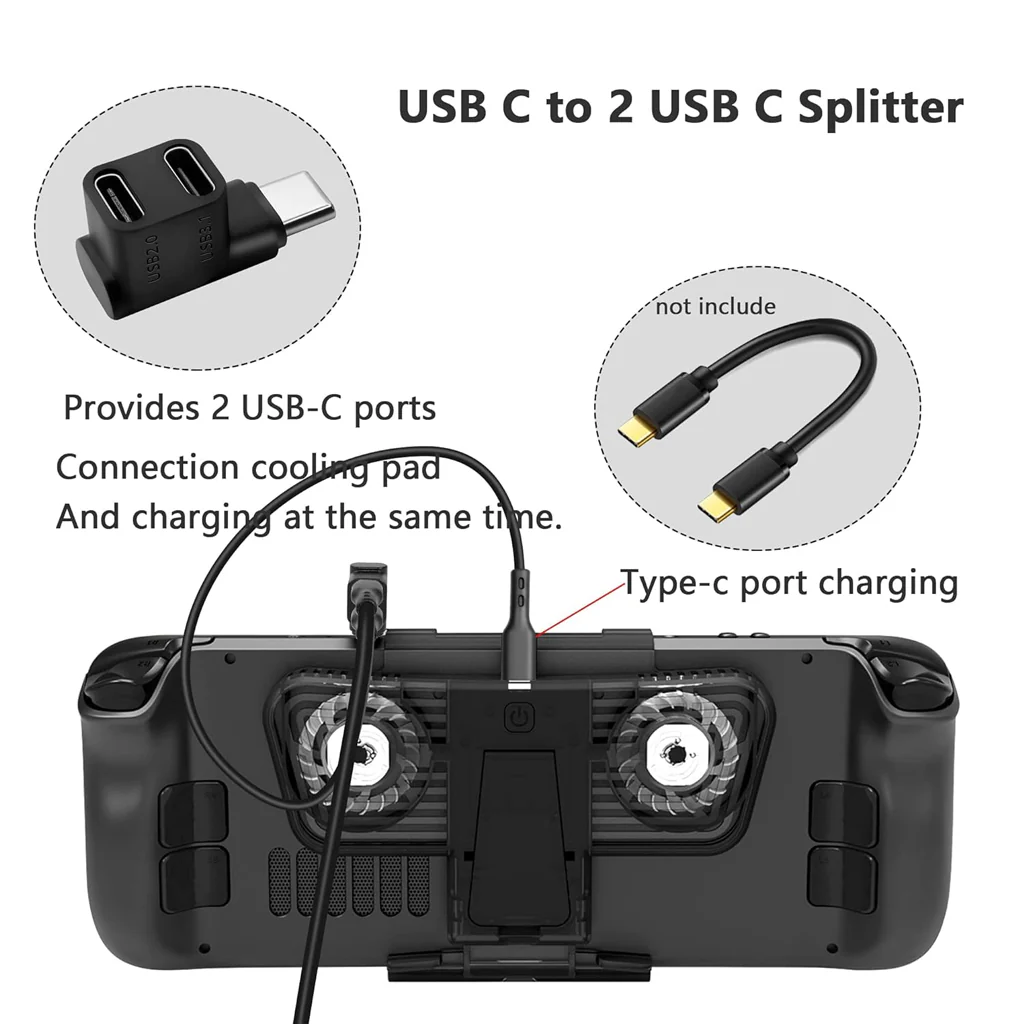 TECPHILE 100W Type C Male To Dual Type C Female Adapter - Image 2
