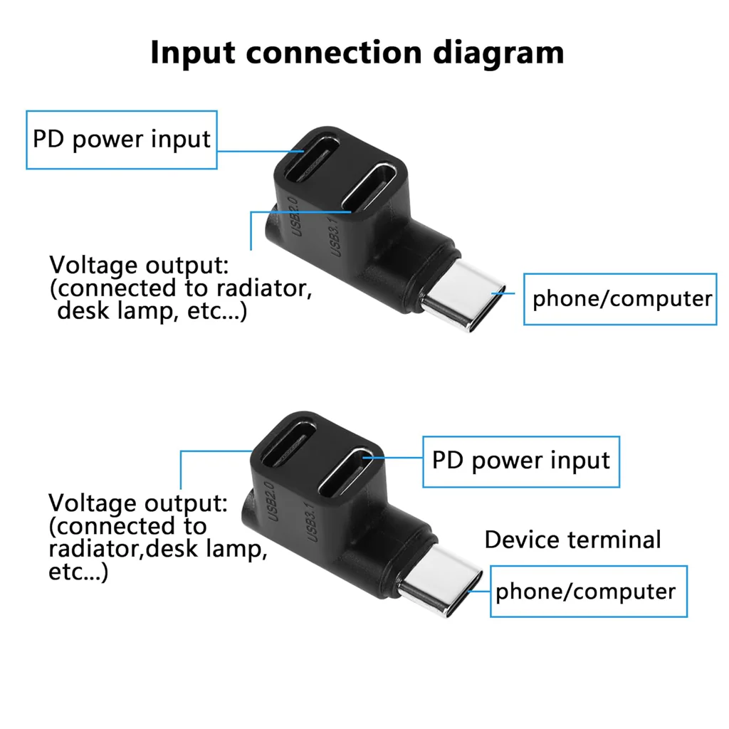 TECPHILE 100W Type C Male To Dual Type C Female Adapter - Image 6
