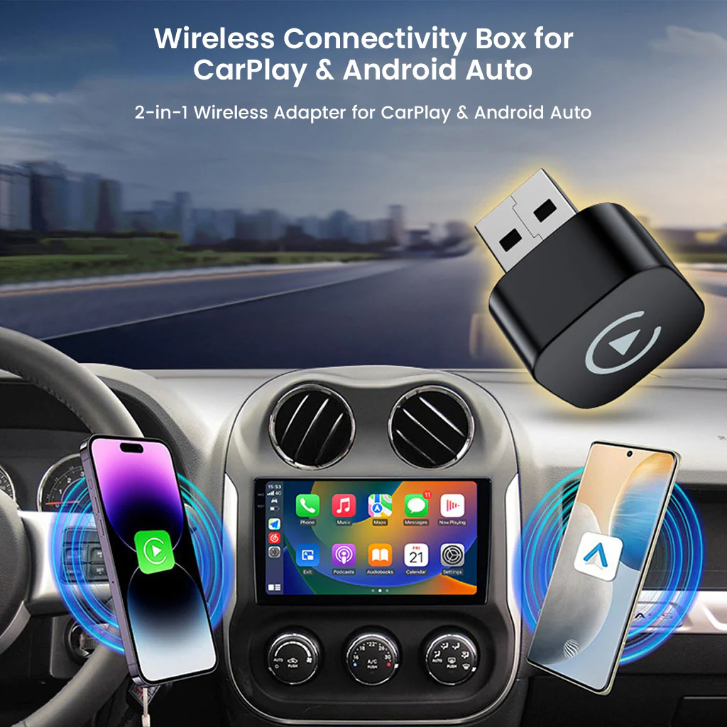 TECPHILE CarDock Wired to Wireless CarPlay & Android Auto USB Adapter - Image 3