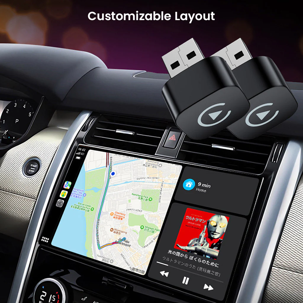 TECPHILE CarDock Wired to Wireless CarPlay & Android Auto USB Adapter - Image 7