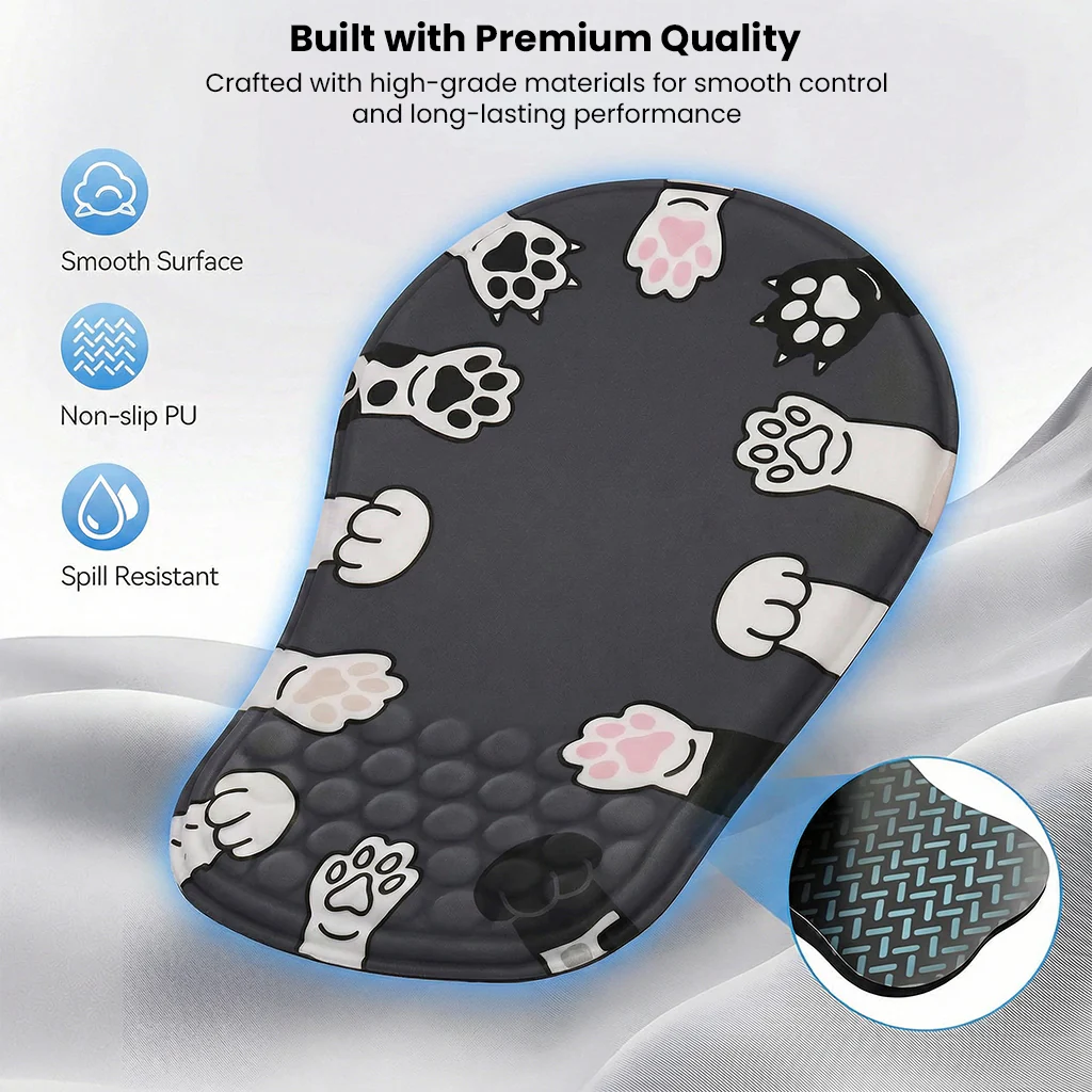 TECPHILE – Dog Paw Ergonomic Honeycomb Mouse Pad With Wrist Support - Image 5