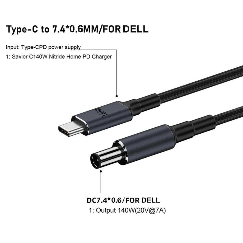 TECPHILE CC1 140W Type C to DELL Laptop Charging Cable - Image 10