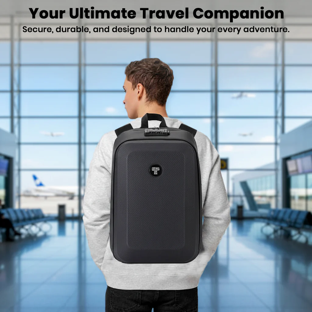 TECPHILE - COMPX Anti Theft Hard Shell Bag Laptop Backpack 15L Fit for 15.6” Laptop - Image 10