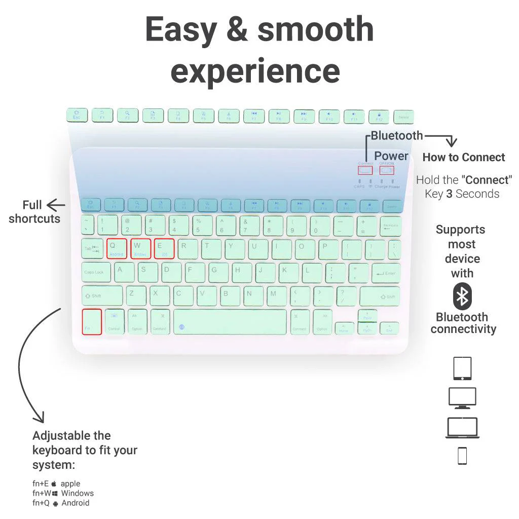 TECPHILE - CS030 Wireless Keyboard - Image 2