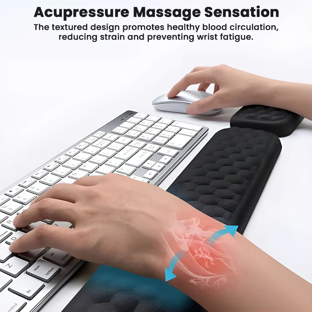 TECPHILE - Set of 2 Memory Foam Keyboard and Mouse Wrist Rest - Image 4