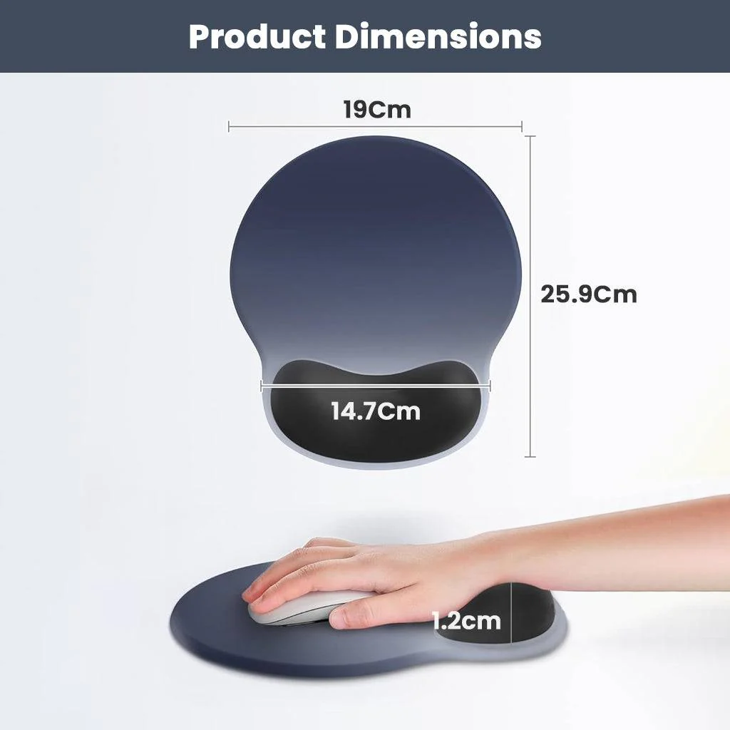 Silicone Gel Mouse Pad with Wrist Rest, Non-Slip Base - Image 11