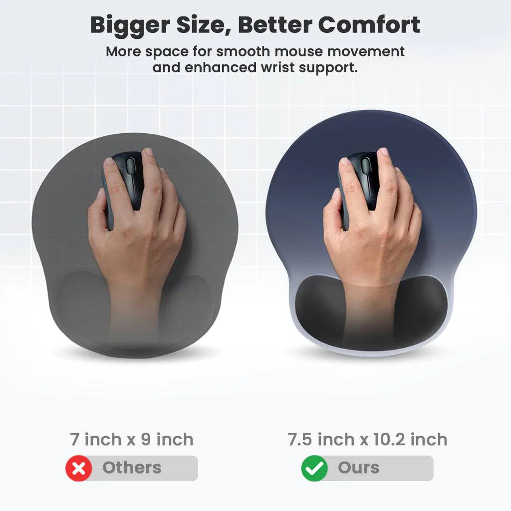 Silicone Gel Mouse Pad with Wrist Rest, Non-Slip Base - Image 4