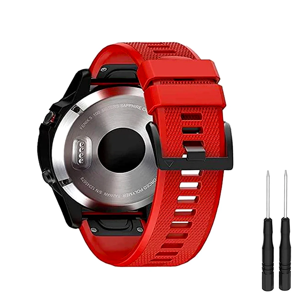 TECPHILE Garmin Fenix 5 Quick Fit 22mm Silicone Watch Strap - Image 21