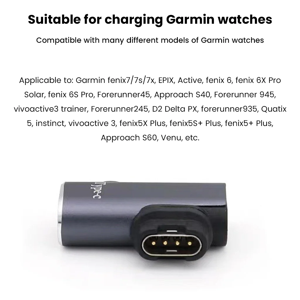 TECPHILE - Type C to Garmin Fenix Smartwatch Charging Adapter - Image 3