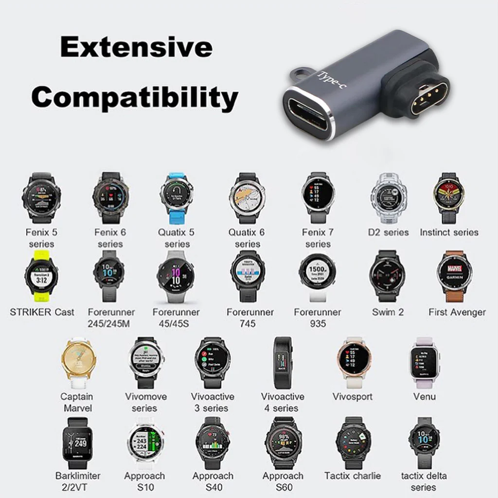 TECPHILE - Type C to Garmin Fenix Smartwatch Charging Adapter - Image 5