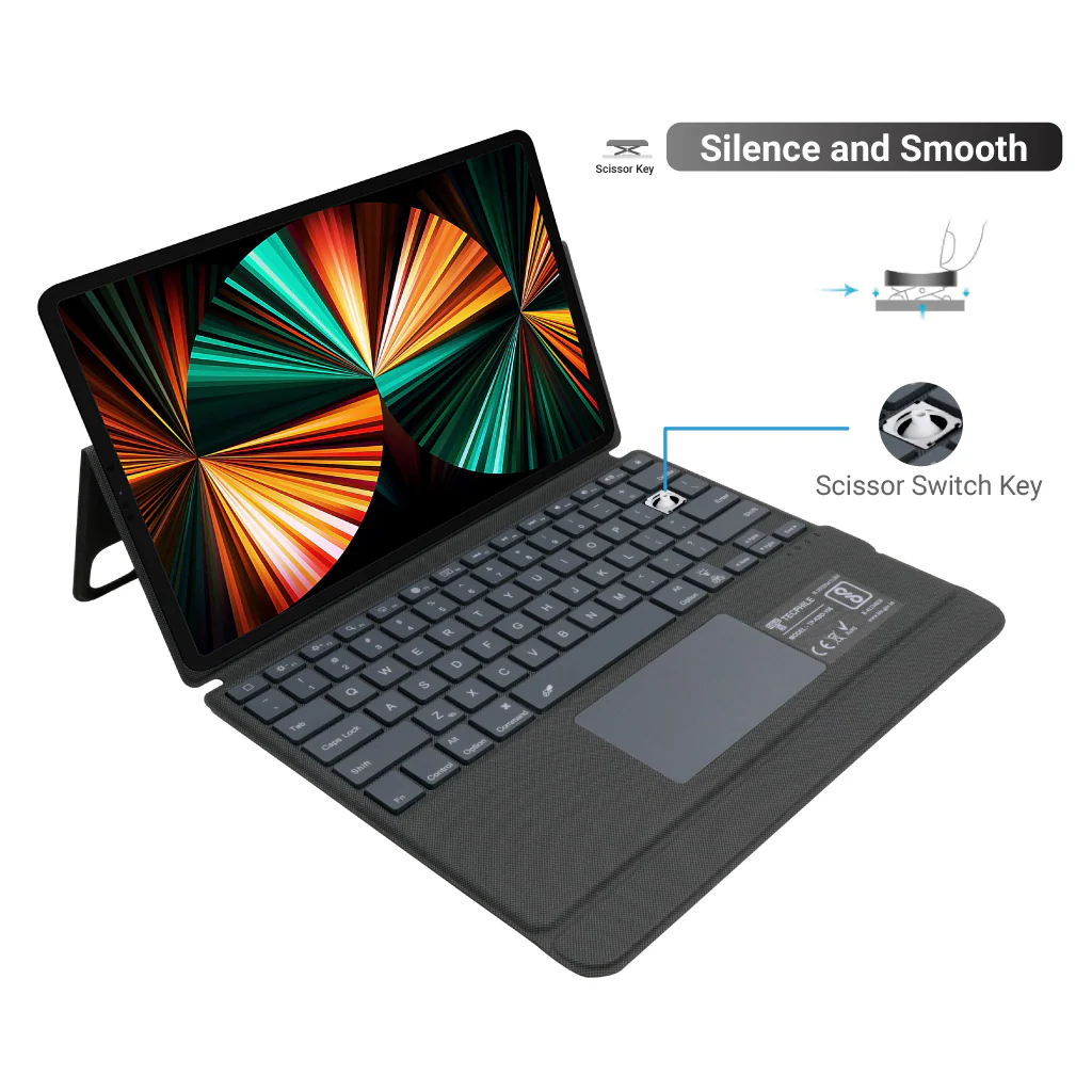 TECPHILE - J3129D Wireless Keyboard Case for iPad Pro 12.9 - Image 5