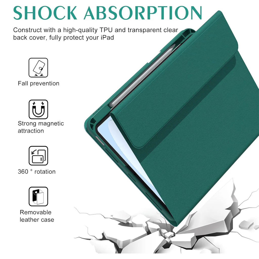HD209T iPad 10th Gen Keyboard Case 360° Rotating & Transparent - Image 12