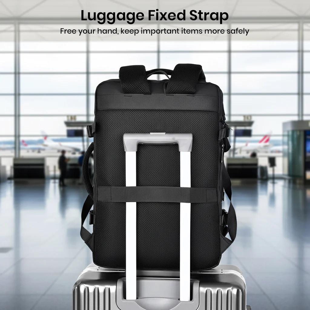 TECPHILE – Laptop Bag 35L Expandable Anti-Theft Travel Backpack for Men with USB Port - Image 4