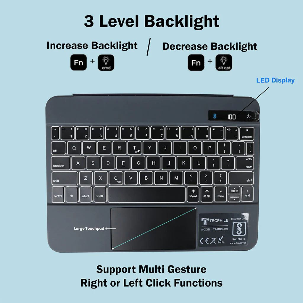 TECPHILE - P109 Magic keyboard Case for iPad - Image 2